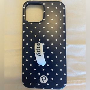 iPhone 12/12pro case polka dot navy and white